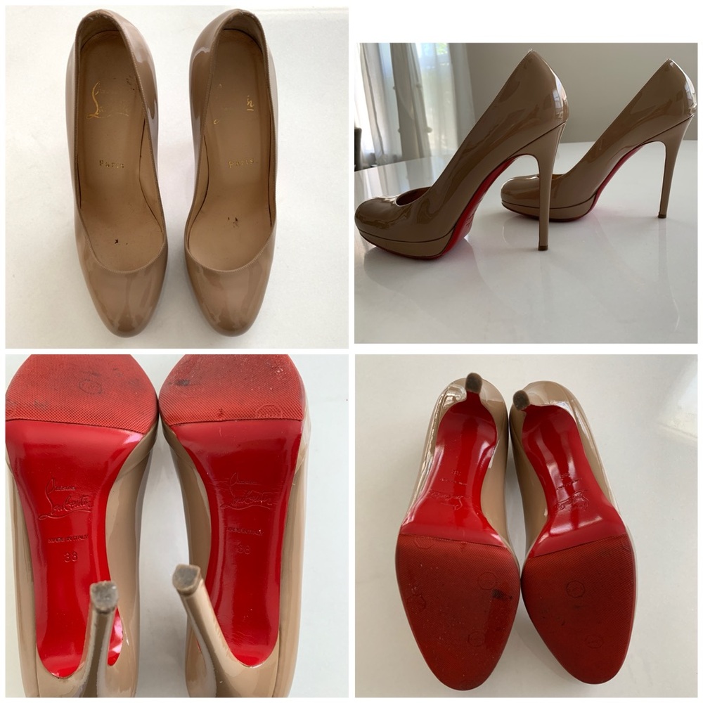 Christian Louboutin Patent Platform Pumps. Size 38.